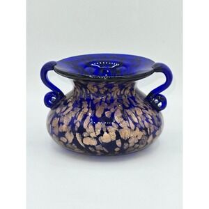 Joska Designs Silberberg Kristal Mundgeblasen Bavaria Cobalt Aventurine Vase‎